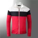 tommy hilfiger veste hiver zip blanc  bleu rouge